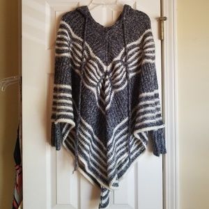 Hooded Poncho Sweater